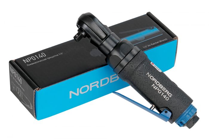 Пневмотрещотка угловая NORDBERG NP0140, 1/4", 50 Нм