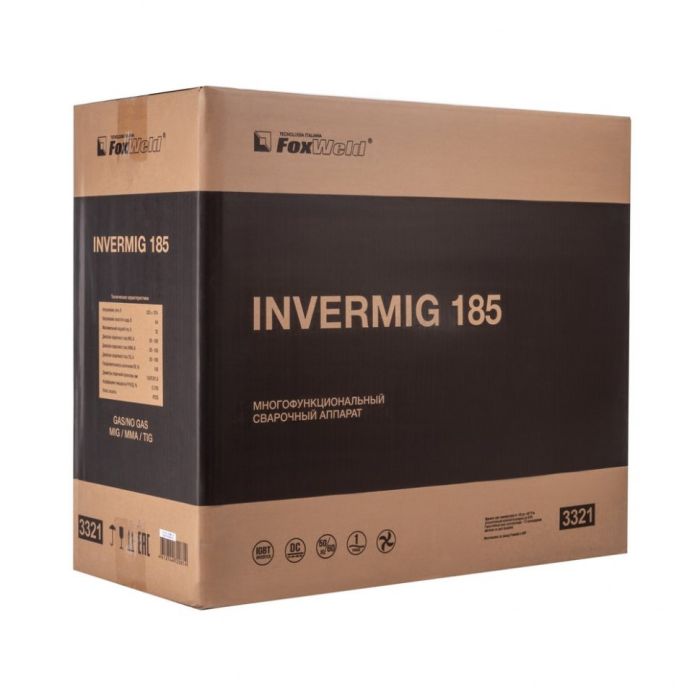 Сварочный инверторный полуавтомат Foxweld INVERMIG 185, MIG/TIG/MMA, 220В