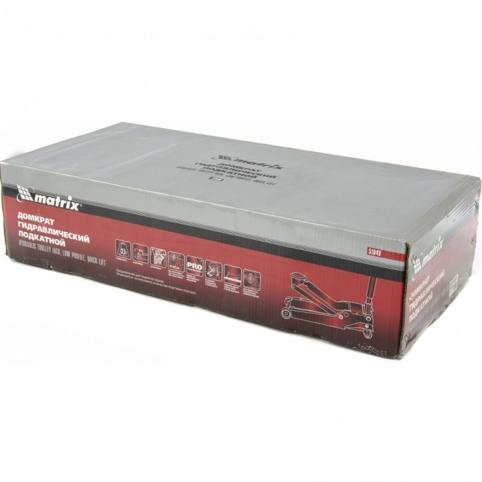 Домкрат подкатной гидравлический 3,5 тонны Matrix Low Profile 51049, с поворотной ручкой