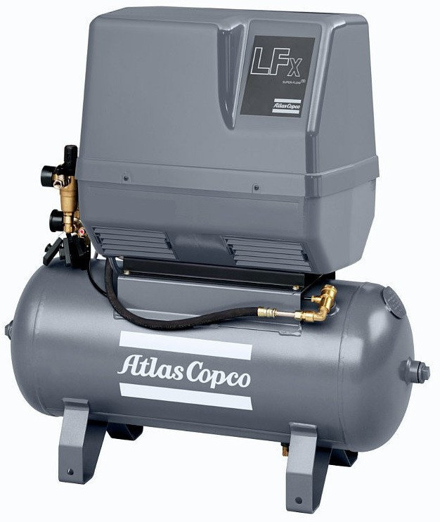 Поршневой компрессор Atlas Copco LT 2-20 (3ph) Receiver Mounted Silenced, коаксиальный, масляный, 126 л/мин, 380В
