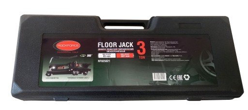 Домкрат подкатной гидравлический 3 тонны Rock Force RF-825021C, автомобильный, в кейсе