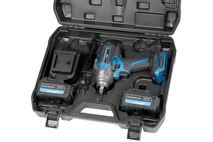 Гайковерт аккумуляторный ударный NORDBERG NE808K, 1/2", 1200 Нм, в кейсе