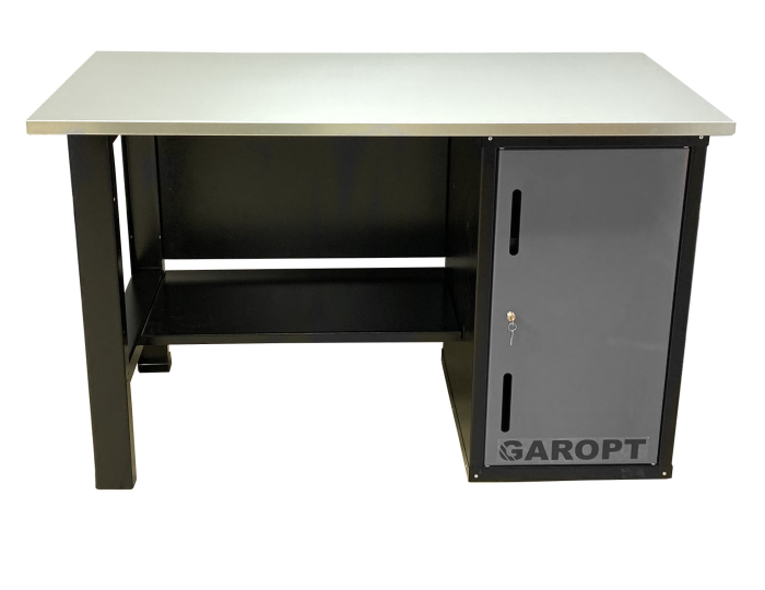 Верстак слесарный Garopt No boxes GT1400STD.grey, однотумбовый, тумба с дверцей