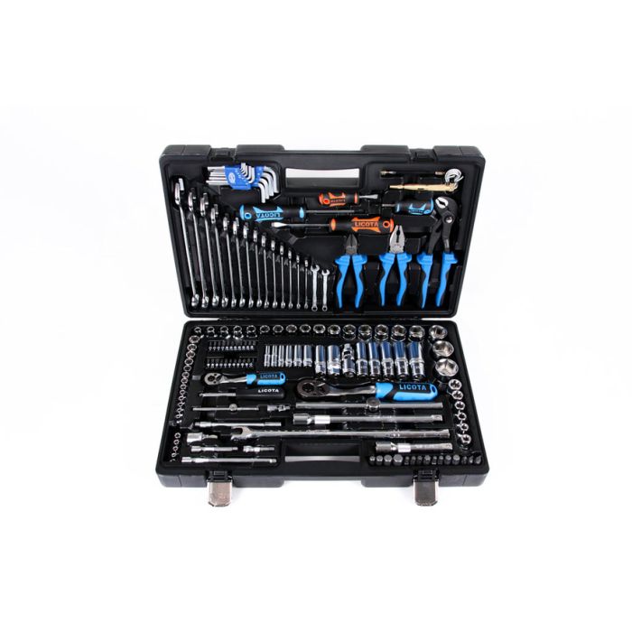 Набор инструментов в кейсе Licota ALK-8009F, 143 предмета, с трещоткой, 1/4", 1/2"