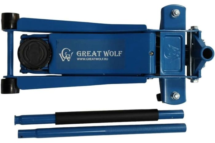Домкрат подкатной гидравлический 3 тонны Great Wolf GW-031, низкопрофильный