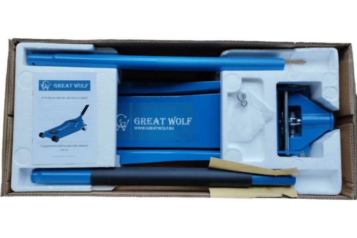 Домкрат подкатной гидравлический 3 тонны Great Wolf GW-031, низкопрофильный