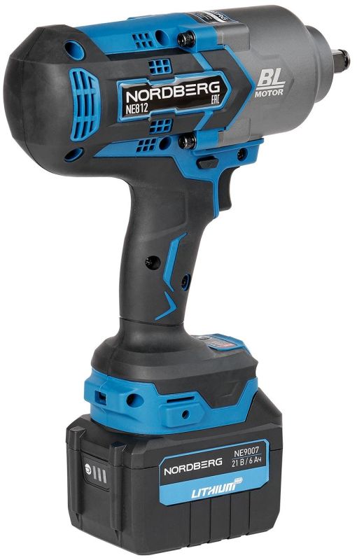 Гайковерт аккумуляторный ударный NORDBERG NE812K, 1/2", 1700 Нм, в кейсе