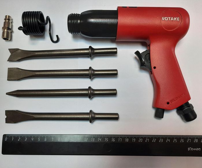Ударный пневмомолоток с набором зубил Rotake RT-3502K, 3000уд/мин