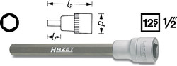 HAZET Головка с шестигранной вставкой 1/2" 5 мм  986LG-5