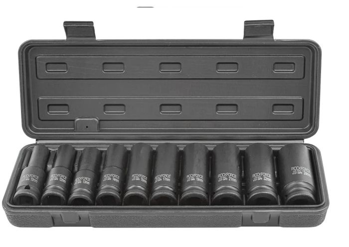 Набор ударных глубоких головок 6-гр. Rock Force RF-4107-5MPB, 1/2", 10-24мм, 10 пр.