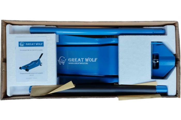 Домкрат подкатной гидравлический 3,5 тонны Great Wolf GW-035, низкопрофильный