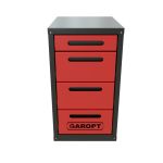 Тумба инструментальная для верстака Garopt GTY4.RED красная, 4 ящика