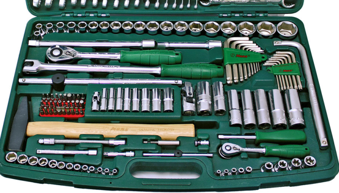 Набор инструментов Hans ТK-158V, 1/4", 1/2", 4-34мм, 158 предметов