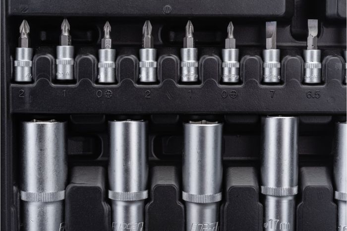 Набор инструментов в кейсе Forsage F-41723-5, 172 предмета, с трещоткой, 1/2", 1/4", 3/8"