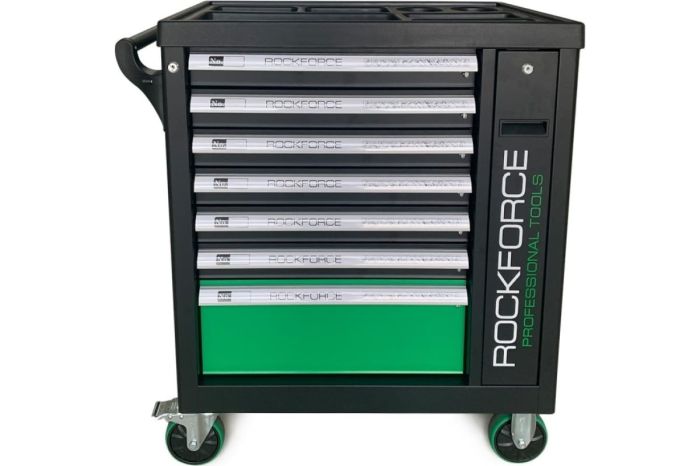 Тележка инструментальная ROCKFORCE RF-55300, закрытая, 7 ящиков, с инструментом 274пр.