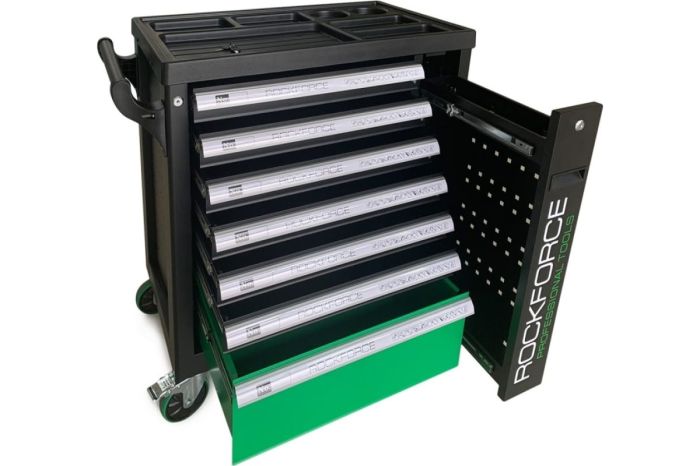 Тележка инструментальная ROCKFORCE RF-55300, закрытая, 7 ящиков, с инструментом 274пр.
