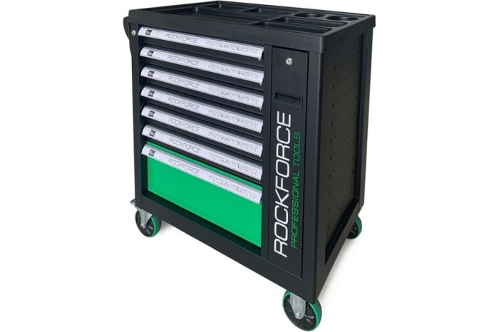 Тележка инструментальная ROCKFORCE RF-55300, закрытая, 7 ящиков, с инструментом 274пр.