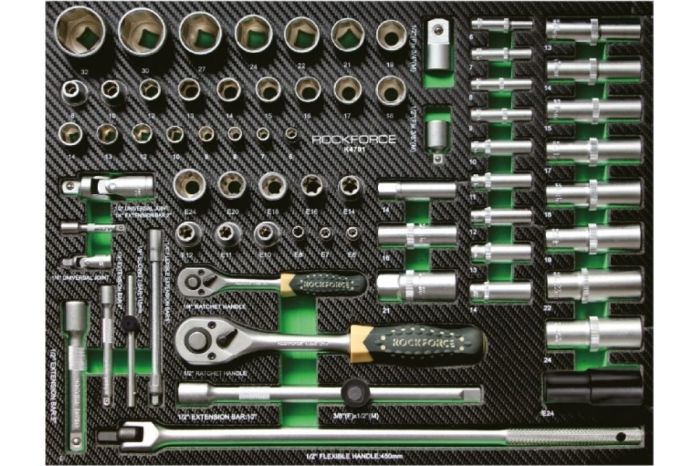 Тележка инструментальная ROCKFORCE RF-55300, закрытая, 7 ящиков, с инструментом 274пр.