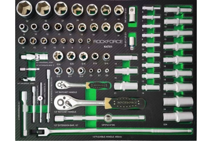 Тележка инструментальная ROCKFORCE RF-55300, закрытая, 7 ящиков, с инструментом 274пр.
