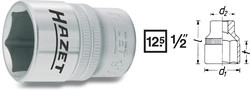 HAZET Головка 6-гранная 1/2"  29мм 900-29