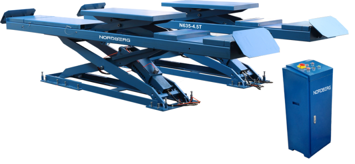 Подъемник автомобильный ножничный 4,5 тонны Nordberg N635-4,5_380V, гидравлический, 380В