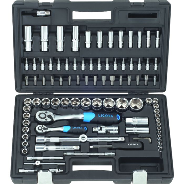 Набор инструментов в кейсе Licota ALK-8010F, 94 предмета, с трещоткой, 1/2", 1/4"