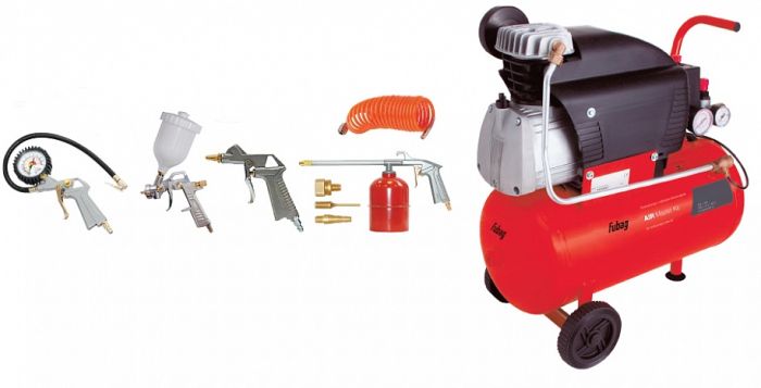Поршневой компрессор FUBAG AIR MASTER KIT, коаксиальный привод, масляный, 222 л/мин, 220В