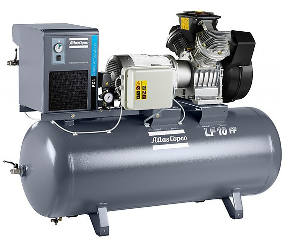 Поршневой компрессор Atlas Copco LF 2-10 (3ph) Receiver Mounted Unsilenced, коаксиальный, безмасляный, 186 л/мин, 380В