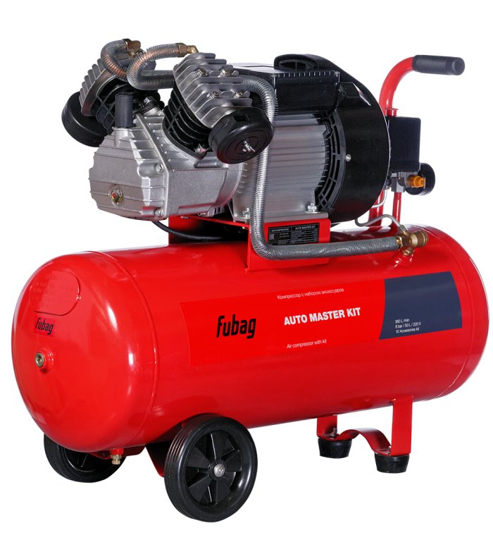 Поршневой компрессор FUBAG AUTO MASTER KIT, коаксиальный привод, масляный, 400 л/мин, 220В