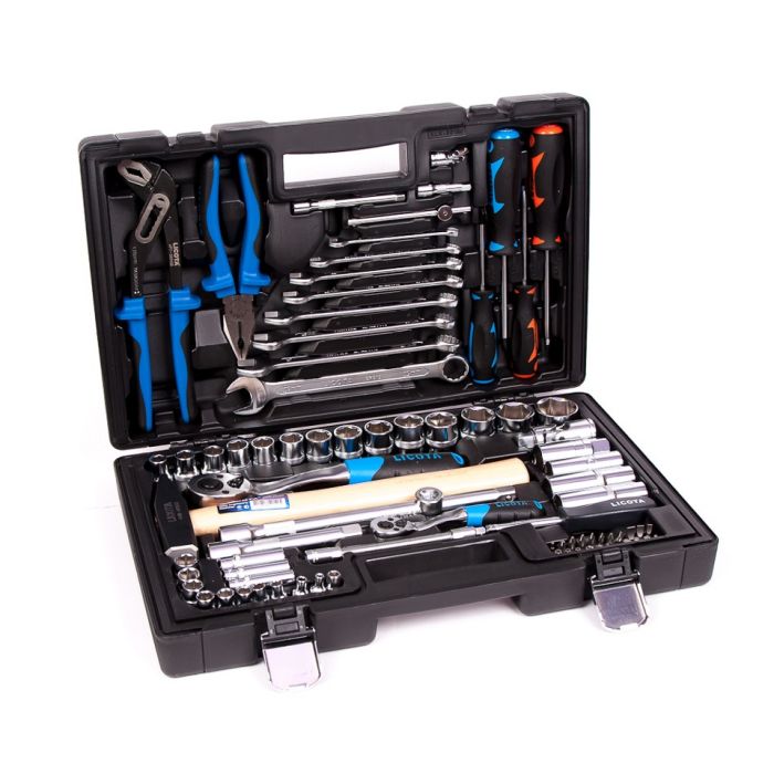 Набор инструментов в кейсе Licota ALK-8016F, 81 предмет, с трещоткой, 1/2", 1/4"