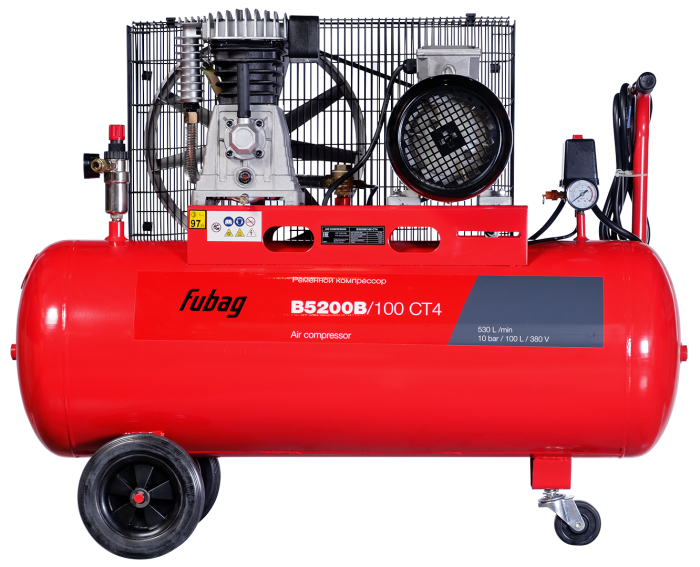 Поршневой компрессор FUBAG B5200B/100 CT4, ременной привод, масляный, 530 л/мин, 380В