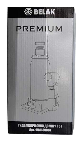Домкрат бутылочный гидравлический 5 тонн БелАК PREMIUM BAK.30013, автомобильный