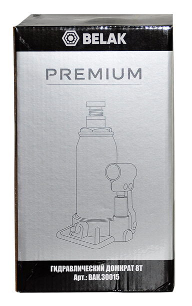 Домкрат бутылочный гидравлический 8 тонн БелАК PREMIUM BAK.30015, автомобильный