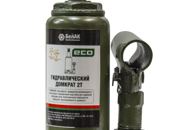 Домкрат бутылочный гидравлический 2 тонны БелАк "ЭКО" БАК.70011, автомобильный