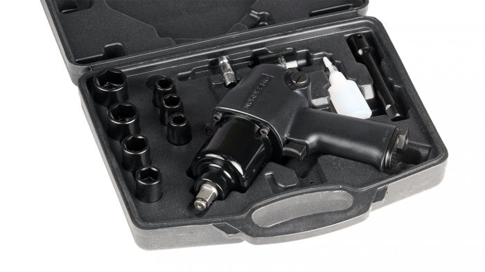 Пневмогайковерт ударный NORDBERG ECO NP14085K, 1/2", с набором головок, легковой, 850 Нм
