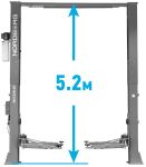 Подъемник двухстоечный автомобильный 6 тонн Nordberg N4122H1E-6G LONG, серый, электрогидравлический, 380В