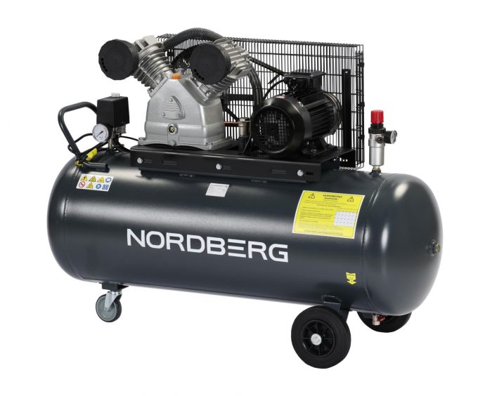 Поршневой компрессор NORDBERG NCP200/690, ременной привод, масляный, 690л/мин, 200л, 380В