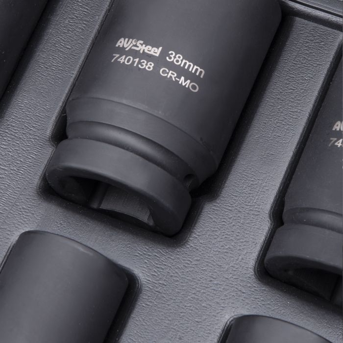Набор ударных удлиненных головок AV Steel AV-741408, 22-41 мм, 1", 8 шт.