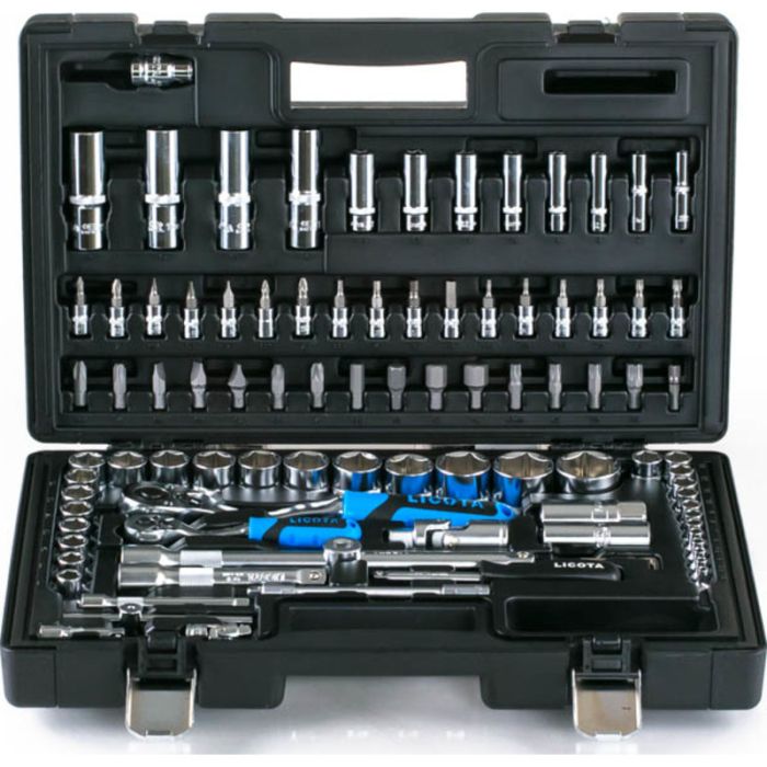 Набор инструментов в кейсе Licota ALK-8010F, 94 предмета, с трещоткой, 1/2", 1/4"