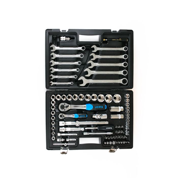 Набор инструментов в кейсе Licota ALK-8015F, 83 предмета, с трещоткой, 1/4", 1/2"