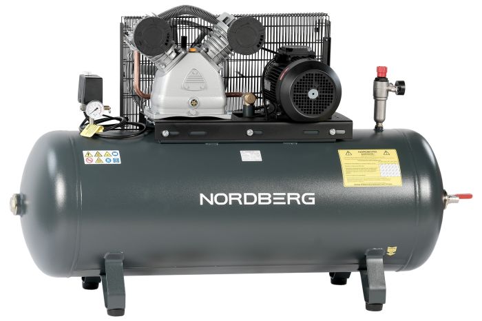 Поршневой компрессор NORDBERG NCP300/880, ременной привод, масляный, 880 л/мин, 380В