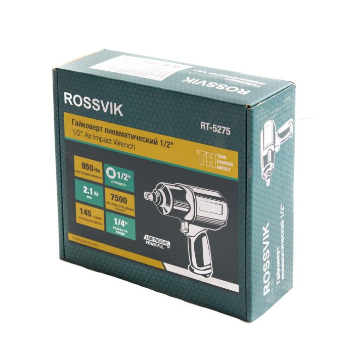 Пневмогайковерт ударный ROSSVIK RT-5275, 1/2", легковой, 950 Нм