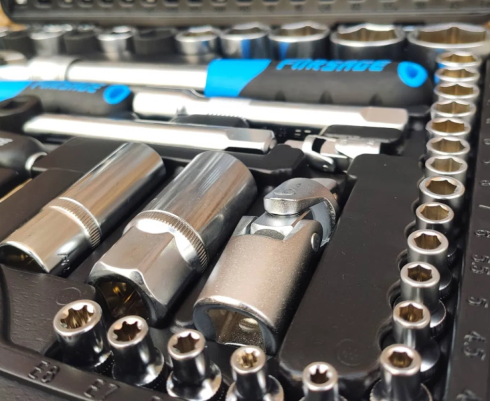 Набор инструментов в кейсе Forsage F-41082-5L, 108 предметов, с трещоткой, 1/2", 1/4"
