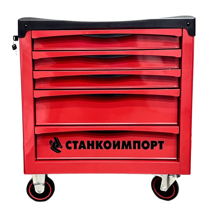 Тележка инструментальная Станкоимпорт BTD251 красная, закрытая, 5 ящиков