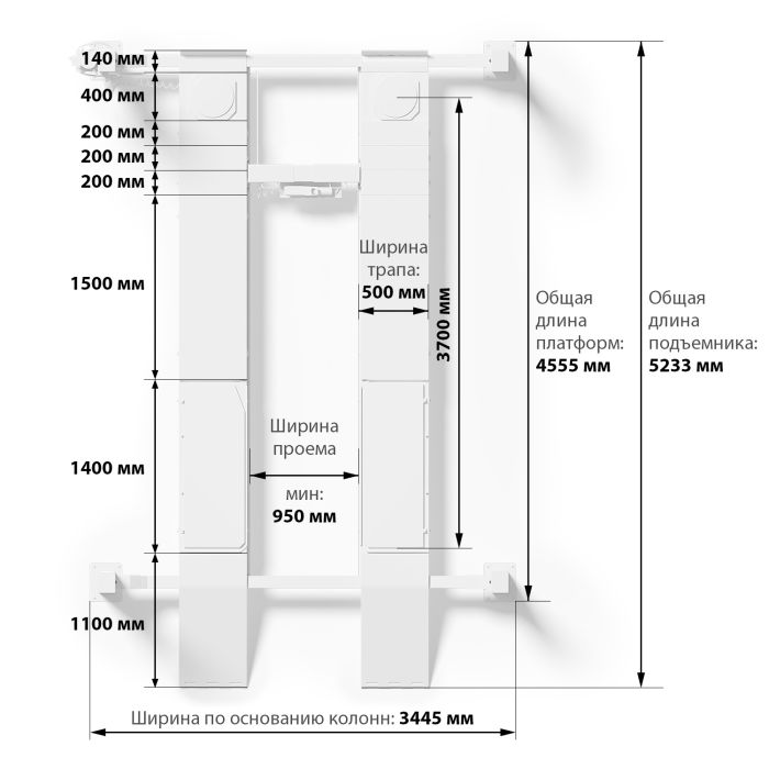 Подъемник четырехстоечный 4 тонны Launch TLT-440WF, электрогидравлический, для сход-развала, с траверсой, 380В