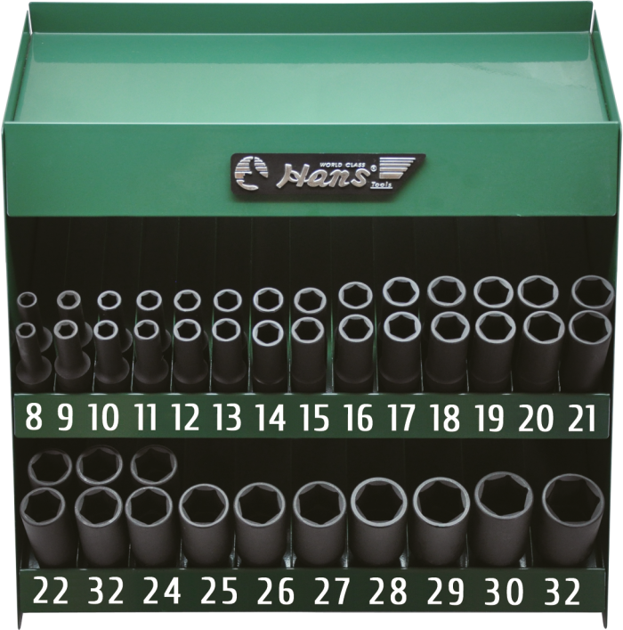 Набор ударных головок длинных Hans 9984H41, 1/2", 17-33мм, 41 предмет