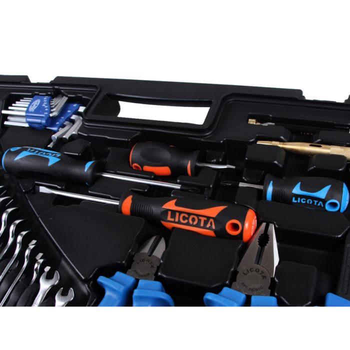 Набор инструментов в кейсе Licota ALK-8009F, 143 предмета, с трещоткой, 1/4", 1/2"