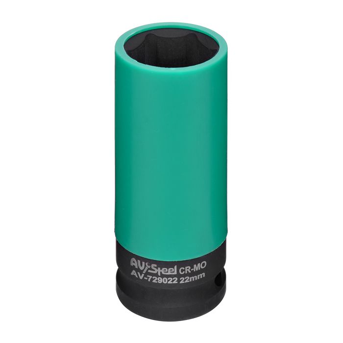 Головка ударная удлиненная тонкостенная AV Steel AV-729022, 6-гр., 1/2", 22мм