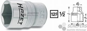 Головка 6-гранная 1/2" 32мм HAZET 900-32