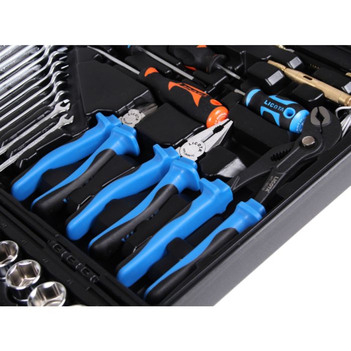 Набор инструментов в кейсе Licota ALK-8009F, 143 предмета, с трещоткой, 1/4", 1/2"
